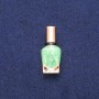 Lacquer Brooch green and black enamel, golden metal 13×33mm