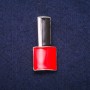 Brooch Lac red, black and white enamel, silver metal 18×39mm