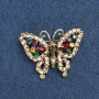Brooch Butterfly gold-toned metal, crystals 36x28mm +
