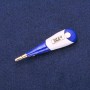 Brooch-pendant 'Thermometer' blue and white enamel, gold-tone metal 15×58 mm