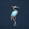 Brooch-pendant Heron with natural turquoise stone 80×30mm