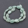 Natural Jade beads on thread, oval, 13×18 mm, 37 cm length