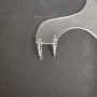 Earring posts with rhinestones 19×2 mm, silver-toned metal