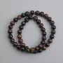 Beads made from natural Bull's Eye stone, smooth round beads, 8 mm diameter (±), thread length 38 cm (±)