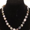 Charoite Necklace, natural stone, faceted beads, diameter 10×12 mm ±, length 50 cm