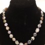 Charoite Necklace, natural stone, faceted beads, diameter 10×12 mm ±, length 50 cm