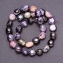 Charoite tumbled beads, diameter 11-14×9 mm, 5 mm +/- thread, length 39 cm