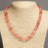Necklace of natural chalcedony 'Barrel', diameter 10x14 mm, length 47-49 cm