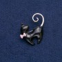 Cat Brooch with Pink Bow