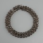 Natural stone smoky quartz faceted bead, 6 mm diameter, 39 cm length +