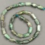 Seraphinite Beads on Thread, Natural Stone, Faceted 11×7 mm, Length 38 cm ± (with seed beads 3×2)