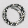 Picasso Jasper Gray Beads on Thread, Smooth Round Beads, 4mm Diameter, 38cm Length