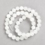 White Quartz Beads on Thread, Smooth Round 8 mm, Length 37 cm