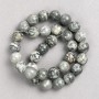 Ocean Jasper Gray Seed Beads on Thread, Smooth Round Beads, 12mm Diameter, 38cm Length+