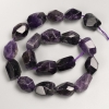 Threaded amethyst beads, faceted nuggets, diameter 15x20 mm, length 39 cm