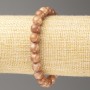 Selenite Bracelet with Acrylic Beads, 8 mm Diameter ±, 18 cm Length ±, Smooth Bead on Elastic