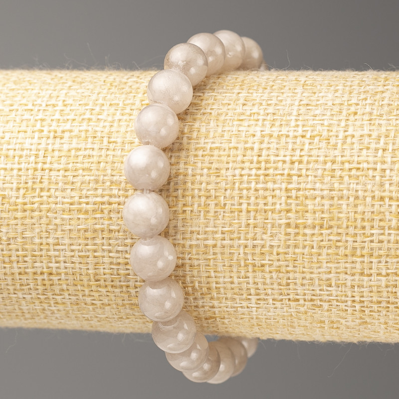 Bracelet Smoky Agate (synthetic acrylic), 8 mm diameter ±, 18 cm length ±, smooth beads on elastic