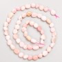 Beads on a string of natural stone Pink Opal, tumbled, diameter 6×8 mm, length 39 cm