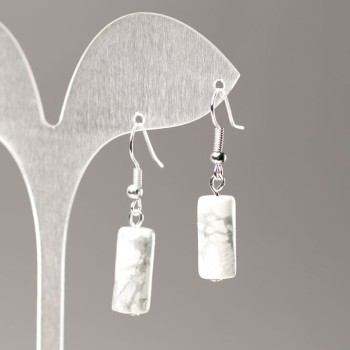 Earrings with natural Kaholong stone 17x7, 5mm+