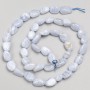 Lace Agate Beads, hammered texture on thread, 8×10 mm diameter, 42 cm length