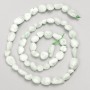Beads, green Angelite stone, faceted on thread, 7x7 mm diameter, 38 cm length