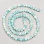 Natural amazonite beads, faceted cube beads on thread, diameter 4-5 mm, length 38 cm