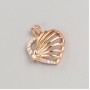 Xuping Pendant 18K Gold-Plated Heart with White Crystals, diameter 17x16mm+