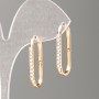 Xuping Earrings with 18K Gold Plating and White Crystals, diameter 27x2mm+