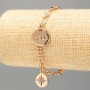 Xuping Bracelet 18K Gold Plating \"Dear\" Cable Chain, length 18-21 cm, thickness 4 mm+