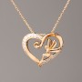Xuping Chain with Gold Plating and Heart Pendant, 17x15 mm diameter ± (white crystals), length 45-50 cm ±, thickness 1 mm ±