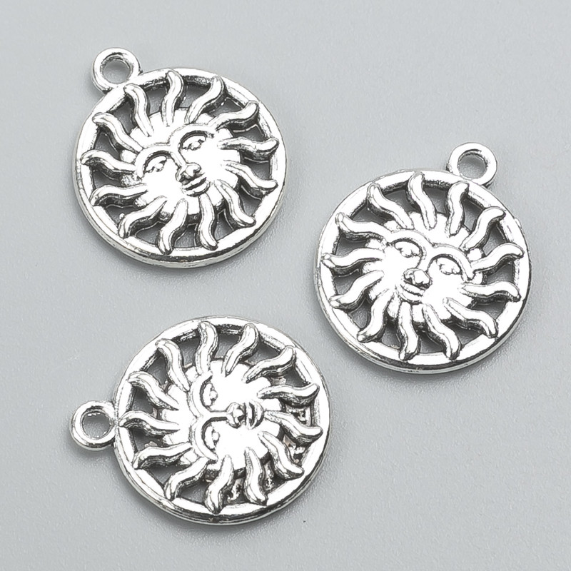 Sun Pendant Findings 20x17 mm, pack of 10 ±