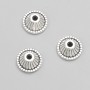 End cap fittings, silver metal color, diameter 10x5 mm (±), packaging -20 g, 30 (±) pcs