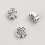 Cross-shaped bead insert findings, diameter 9×9×5 mm, packaging 20 g, 18 pcs ±, metal color 'silver'