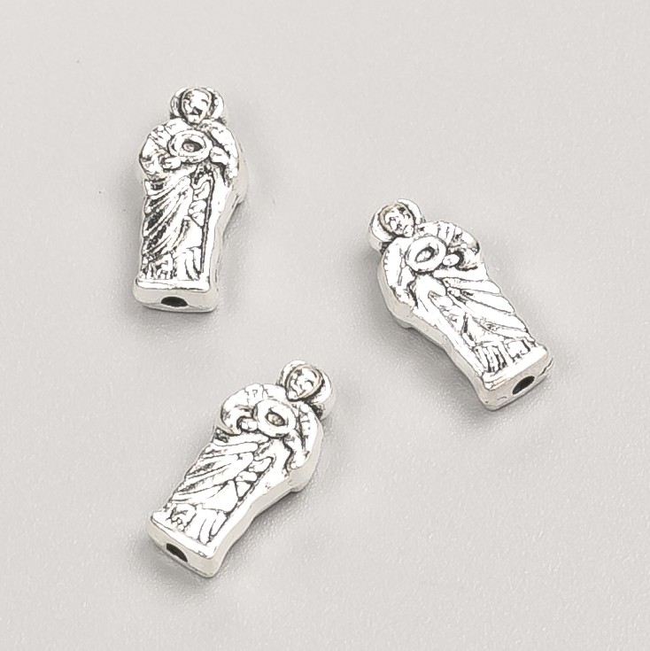 Bead insert fitting 'Icon', diameter 13×6×4 mm, packed 20 g, 23 pcs +/-, metal color 'Silver'