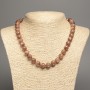 Necklace 'Jasper' with smooth beads, 10 mm diameter, 50 cm length, white nephrite (synthetically dyed)