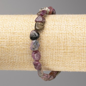 Браслет з каменю Турмалін галтівка, діаметр 10х12мм+- на резинці, довжина 18см+