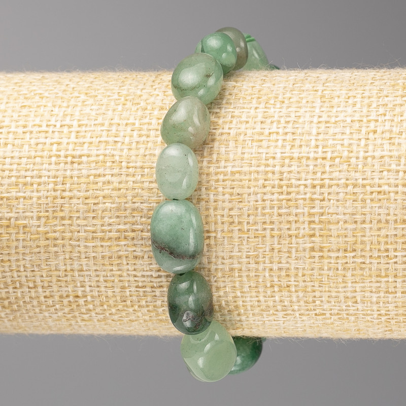 Faceted Jade Bead Bracelet, 8×12 mm diameter, on elastic cord, length 18 cm+