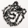 Snowflake Obsidian 'Apache Tears' Beads, natural stone chip on thread, diameter 9x4 mm, length 82 cm