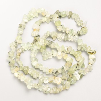 Prehnite beads natural stone chip on a string, diameter 9x4 mm +/-, length 82 cm +