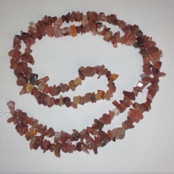 Carnelian Beads - Natural Stone Chip on sturdy fishing line, diameter 9×4 mm, length 84 cm +