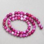Raspberry Agate Beads, Smooth Round Balls, 6 mm Diameter, About 38 cm Long on a Thread
