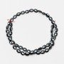 Hematite Oval Beads, 6×8×3 mm, 40 cm on thread