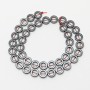 Hematite Beads Round, 10×3 mm and 6 mm diameters, 40 cm length on beading thread