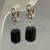 Earrings Aventurine 'Night of Cairo', diameter 9x14 mm, length 31 mm, barrel