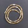 Beige Mother-of-Pearl Cylindrical Beads, 5×10 mm, Length 40 cm ± on thread