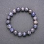 Natural iolite bracelet on elastic cord, smooth beads, 10 mm diameter, 18 cm circumference
