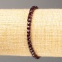 Garnet bracelet with natural stones, faceted cubes, 4 mm diameter, 18 cm length (stretch)