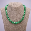 Synthetic chrysoprase necklace, smooth round beads, 10 mm diameter, 45 cm long