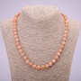 Natural selenite necklace with smooth beads, 8 mm diameter, 48 cm length