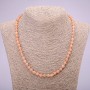 Natural stone Selenite necklace with smooth bead, diameter 6(±)mm, length 48 cm